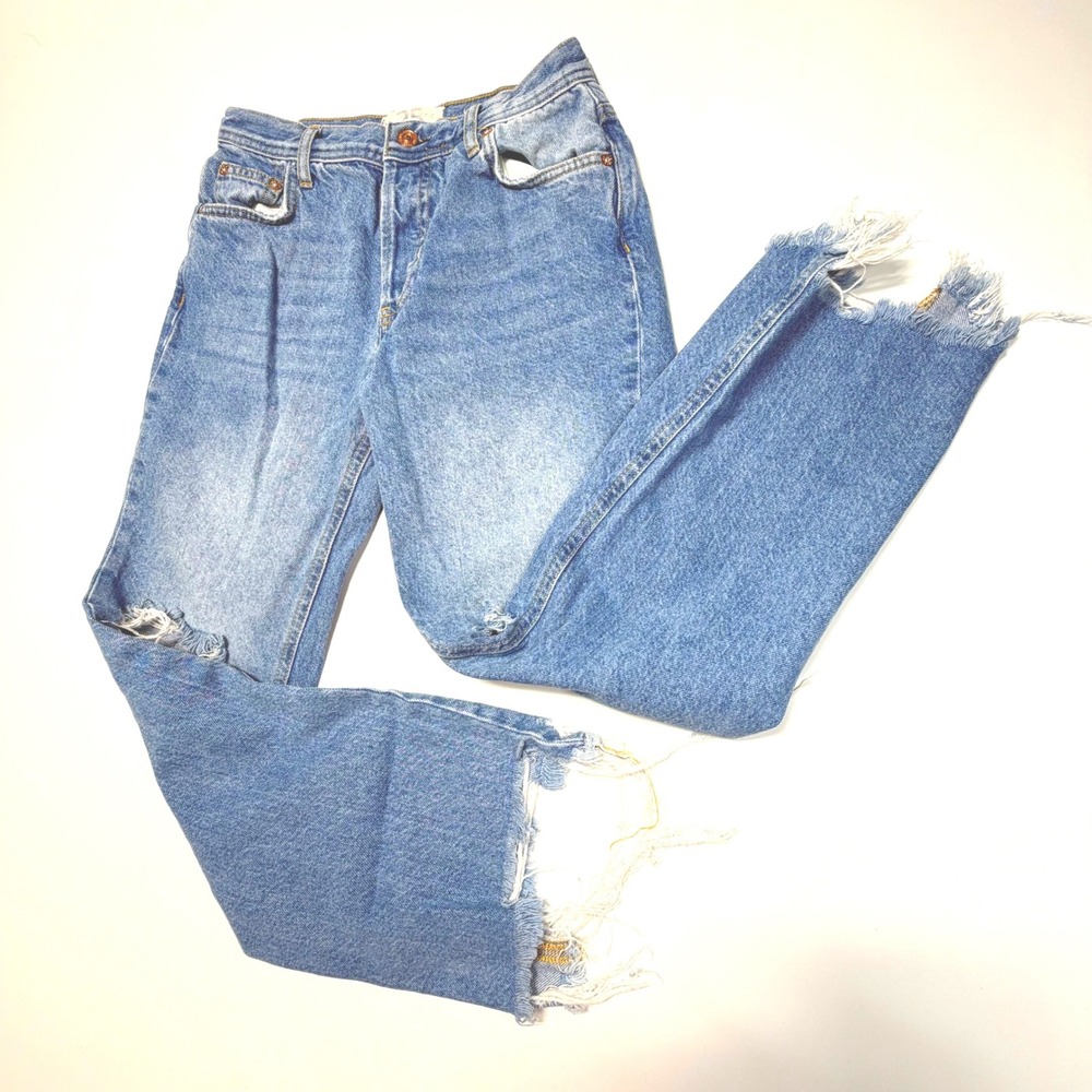 Free People We‎ The Free CRVY High Rise Distressed Raw Hem Jeans Women's 25